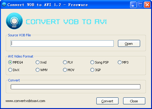 Freeware to convert VOB video to AVI video format